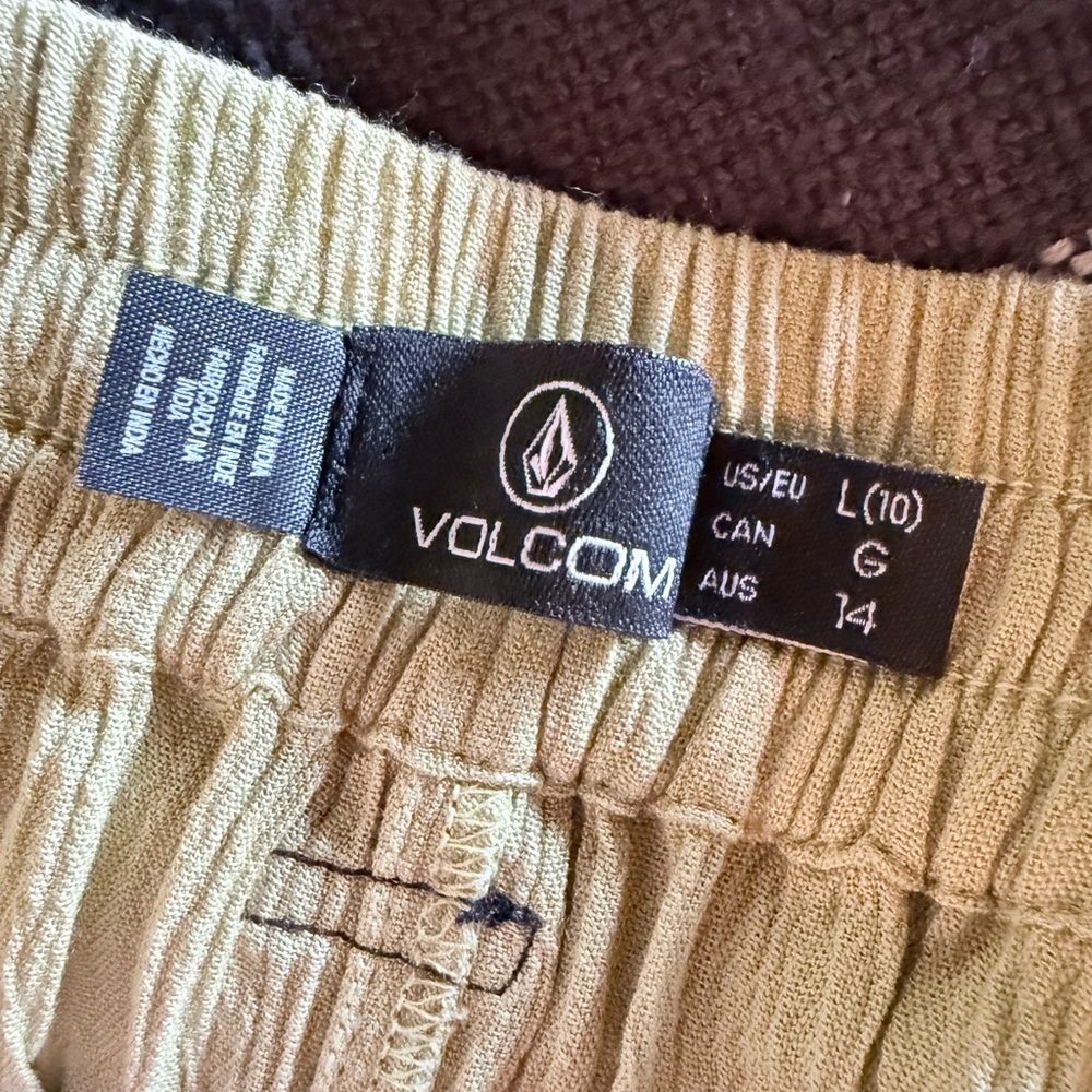 VOLCOM Light Green Wide-Leg Women's Pants ~ Size L/10 - Picture 4 of 4